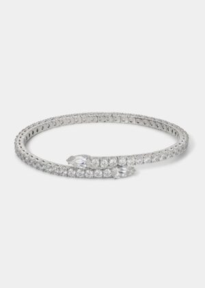 DAZZLE CZ BYPASS PEAR FLEX WRAP BRACELET