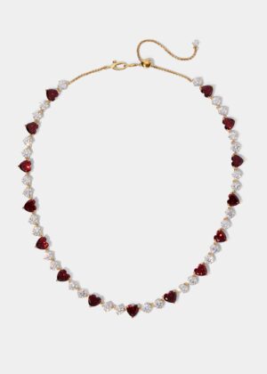 LE BISOU RED HEART COLLAR NECKLACE
