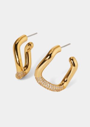 ALMA PAVE ORGANIC C HOOP EARRINGS