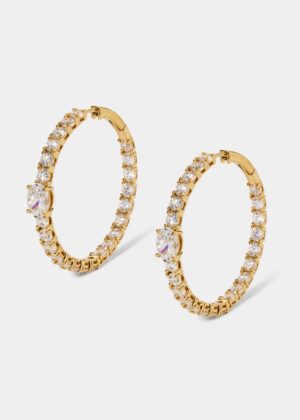 STELLAR CZ HOOP EARRINGS