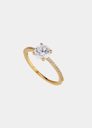 MODERN LOVE ROUND CZ RING