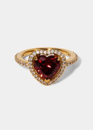 LE BISOU RED HALO HEART RING