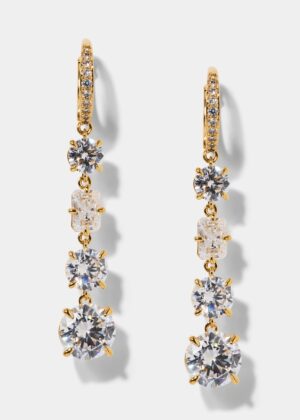 STELLAR CZ LINEAR LEVERBACK EARRINGS