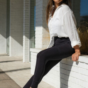 High Waist Solid Cotton Yoga Pants Work Out Leggings w/Pockets